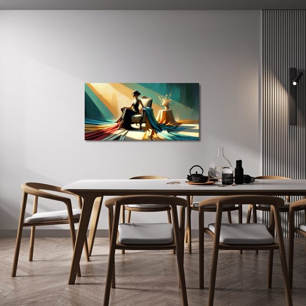 Quadro su tela – Donna in un tripudio di colori