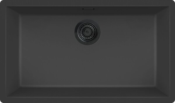 REGINOX R40270, lavello in granito "Regi Granite" modello MESSINA 70, colore nero, adatto a mobili da 80 cm / da incasso a filo piano
