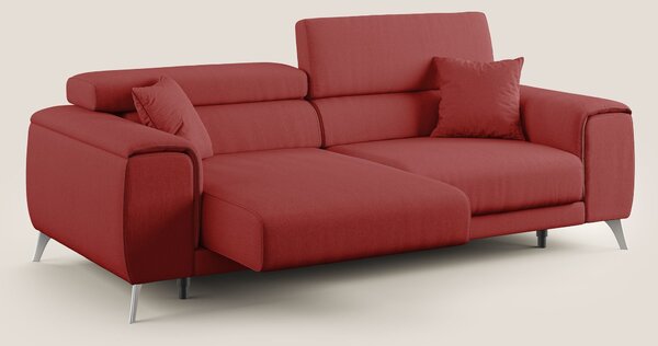 Fusion divano con sedute allungabili in tessuto smacchiabile T05 rosso