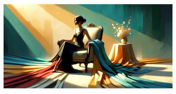 Quadro su tela – Donna in un tripudio di colori