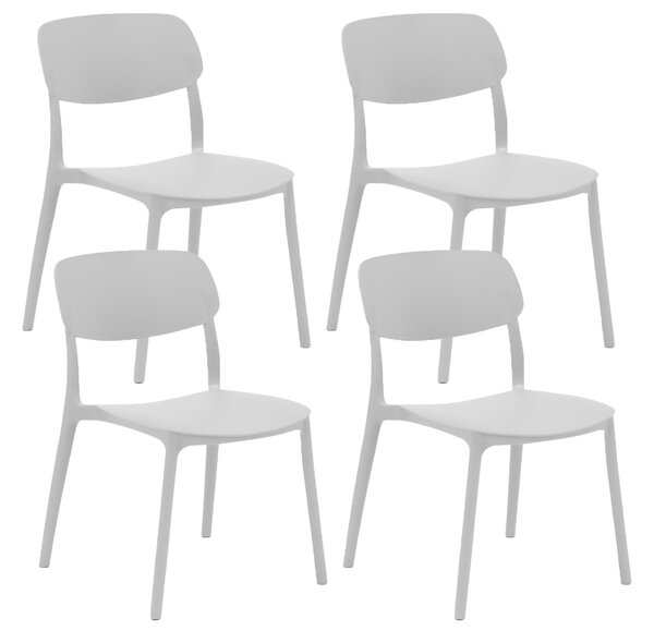 Set 4 Sedie 46x79x54 cm in Polipropilene Elodie Bianca