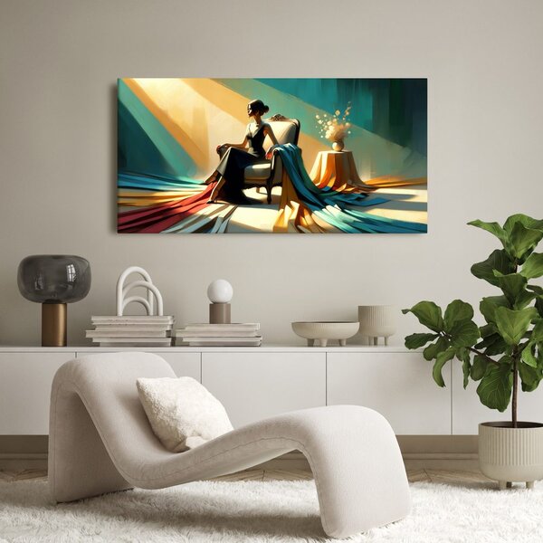 Quadro su tela – Donna in un tripudio di colori