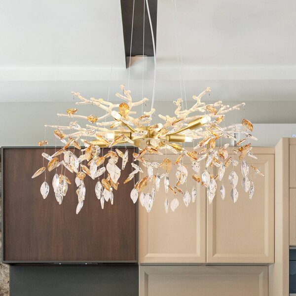 Globo Lampadario di cristallo Danna, dimmerabile, Ottone / Oro, Soggiorno / Sala da pranzo, Metallo, Lampadario di cristallo