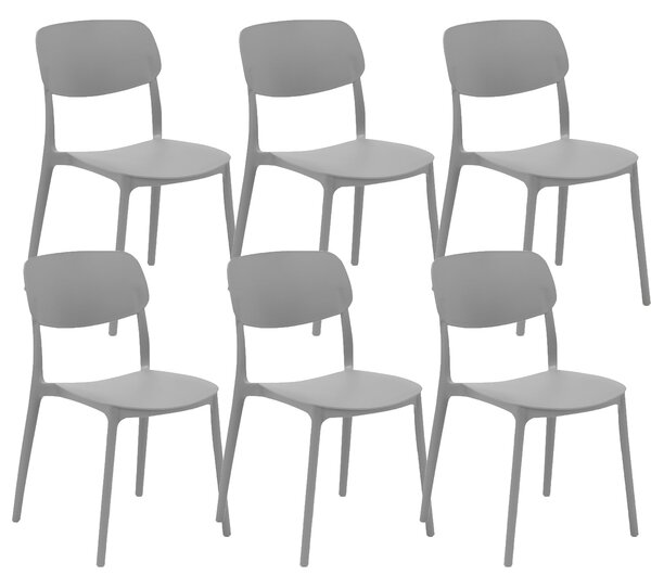 Set 6 Sedie 46x79x54 cm in Polipropilene Elodie Grigio Ice