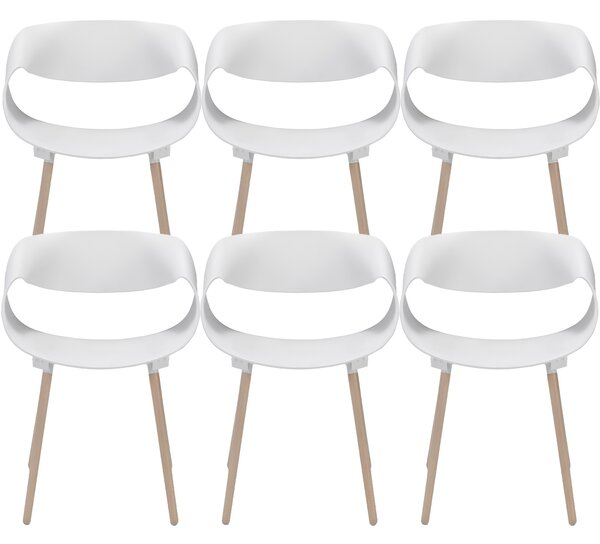 Set 6 Sedie 62x54x74 cm in Polipropilene Diletta Bianco