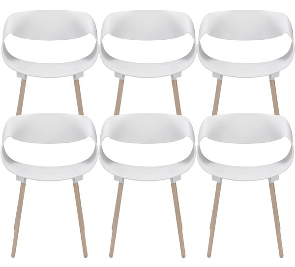 Set 6 Sedie 62x54x74 cm in Polipropilene Diletta Bianco