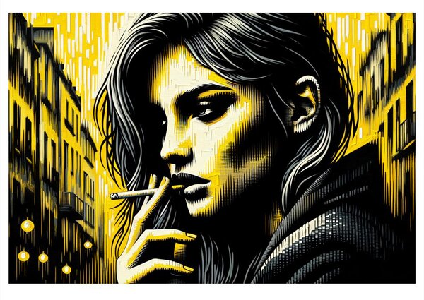 Quadro su tela – Ritratto urbano di donna