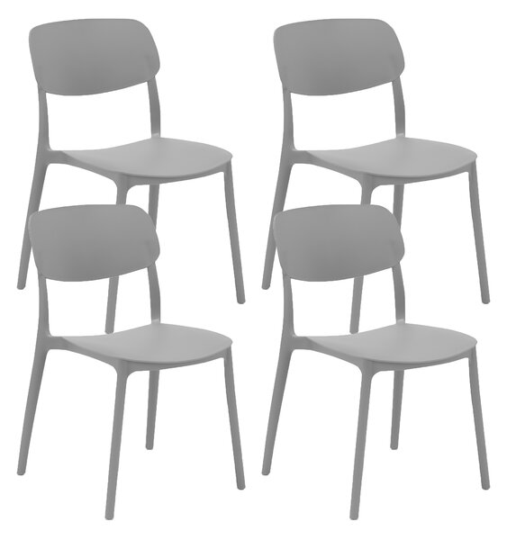 Set 4 Sedie 46x79x54 cm in Polipropilene Elodie Grigio Ice