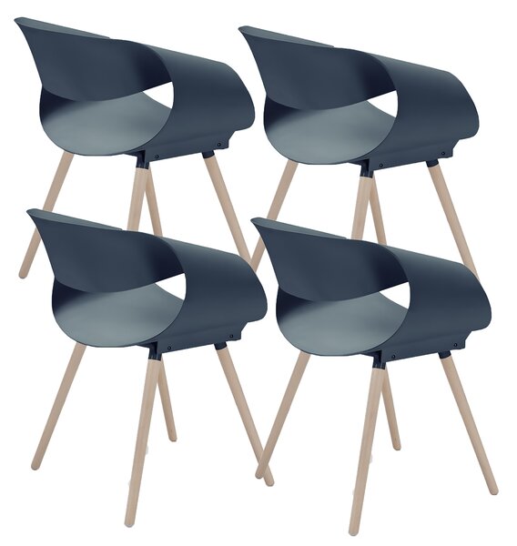 Set 4 Sedie 62x54x74 cm in Polipropilene Diletta Petrolio