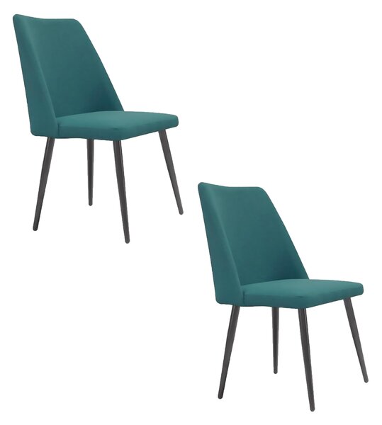 Set 2 sedie Imbottite 48x58x92 cm In Tessuto Enjoy Lux Alexia Turchese