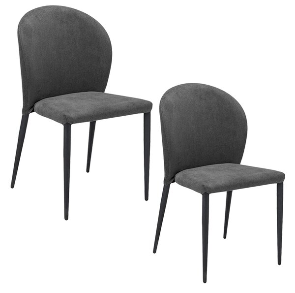 Set 2 sedie Imbottite 45x58x86,5 cm In Tessuto Enjoy Lux Ghibli Grigio Chiaro