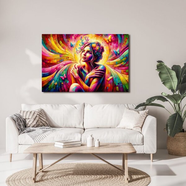 Quadro su tela – Donna magica con farfalle