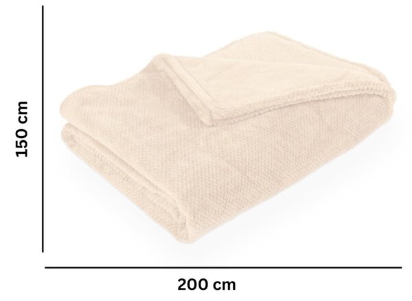 Coperta avorio in micropile 150x200 cm Pippa – Tiseco Home Studio
