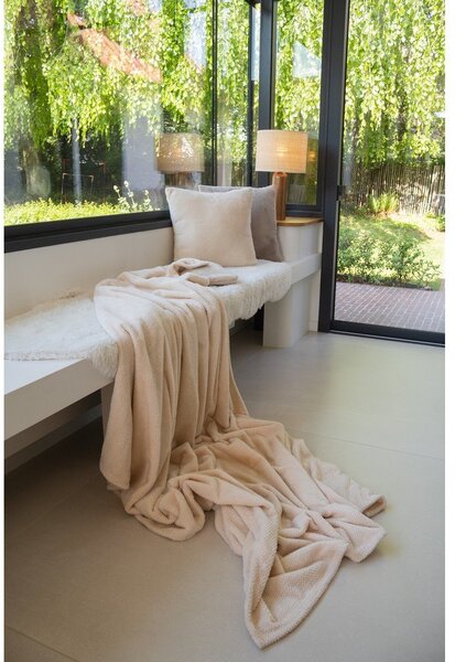 Coperta avorio in micropile 150x200 cm Pippa – Tiseco Home Studio