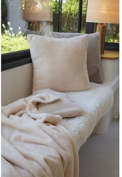 Coperta avorio in micropile 150x200 cm Pippa – Tiseco Home Studio