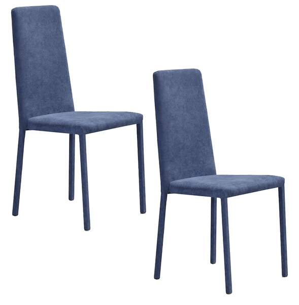 Set 2 sedie Imbottite 45x52x91 cm In Tessuto Savoy Betty Plus Avio