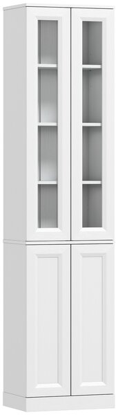 HOMCOM Mobile da bagno a 6 livelli con 4 ante soft-close e ripiani regolabili, bianco | Aosom Italy