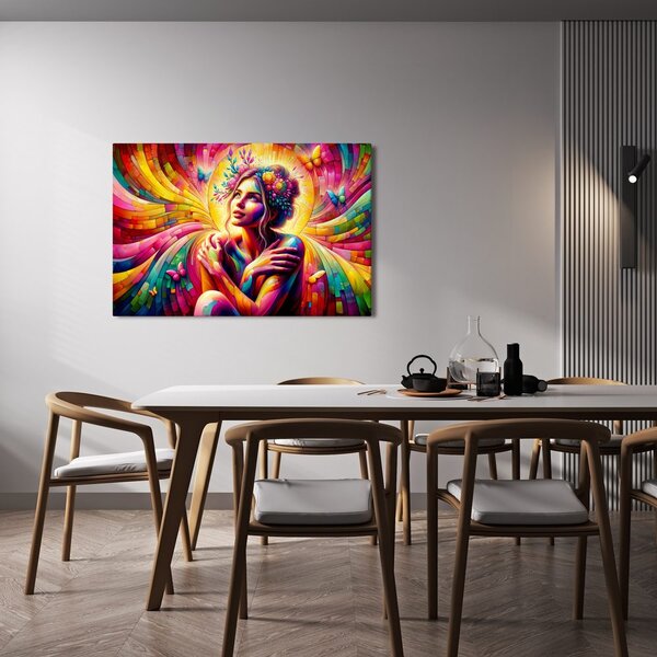 Quadro su tela – Donna magica con farfalle