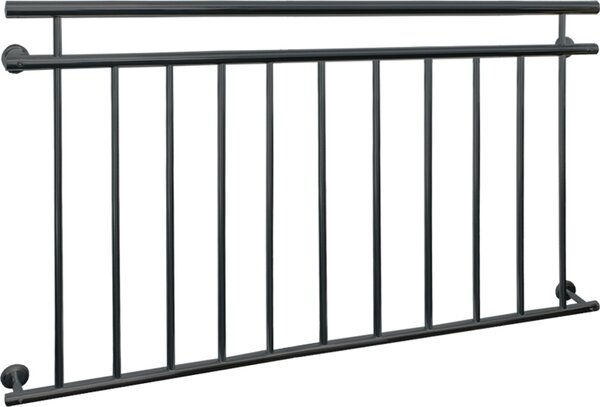 ECD Germany Balcone francese, 90x156 cm, con 11 barre di riempimento, antracite opaco e ruvido, ringhiera per balconi in acciaio verniciato a polvere