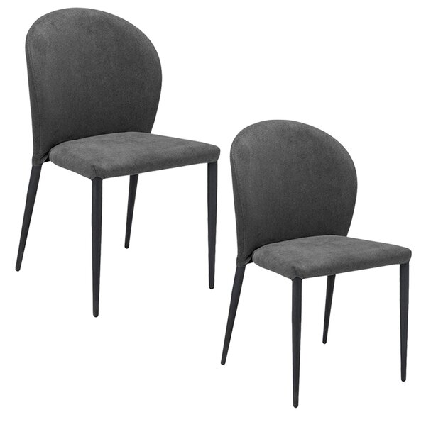 Set 2 sedie Imbottite 45x58x86,5 cm In Tessuto Enjoy Lux Ghibli Grigio Chiaro