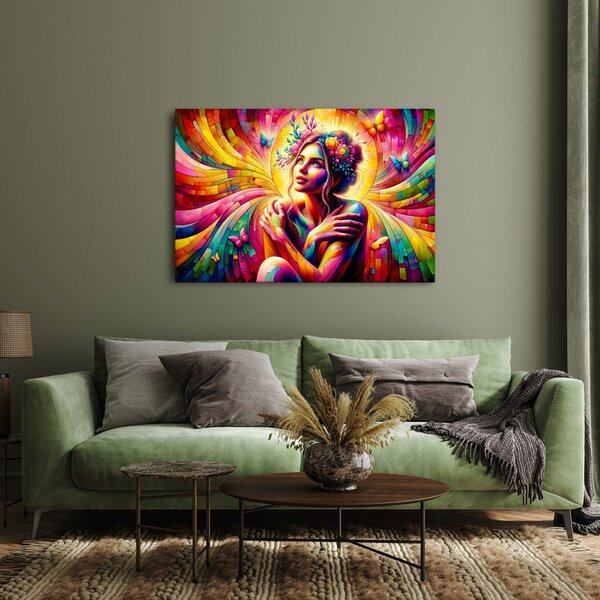Quadro su tela – Donna magica con farfalle