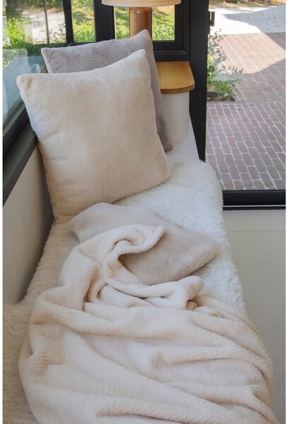 Coperta avorio in micropile 150x200 cm Pippa – Tiseco Home Studio