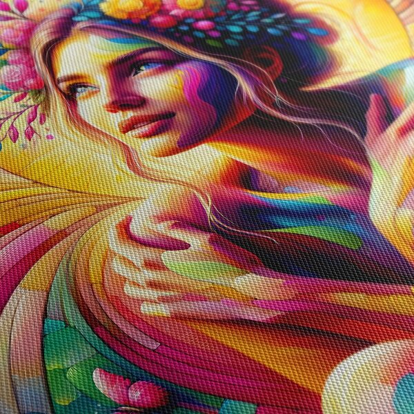 Quadro su tela – Donna magica con farfalle