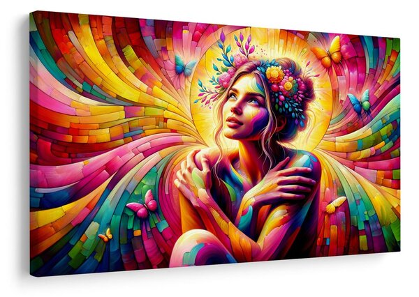 Quadro su tela – Donna magica con farfalle