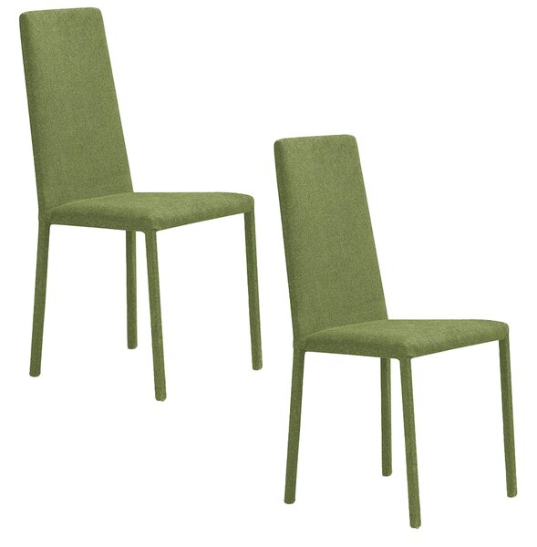 Set 2 sedie Imbottite 45x52x91 cm In Tessuto Savoy Betty Plus Verde Lime