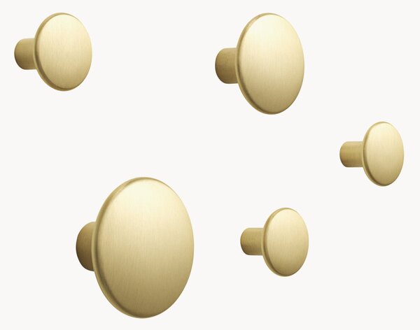 Set di 5 ganci da parete in alluminio Dots