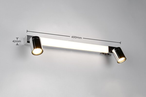 Lampada da parete LED color argento lucido Enrico – Trio