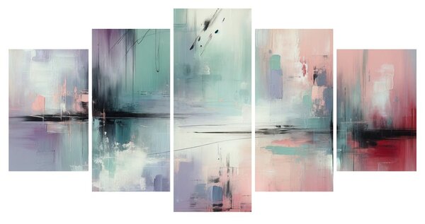 Quadri 5 pezzi – Armonia astratta di colori