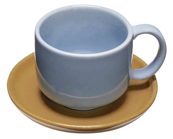 Tazza blu e marrone chiaro in gres Amare - Hübsch