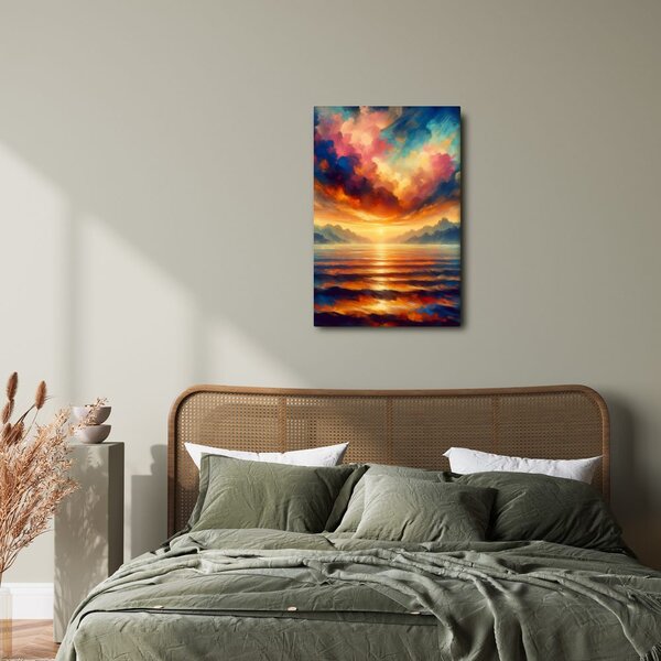 Quadro su tela – Cielo colorato sulle montagne