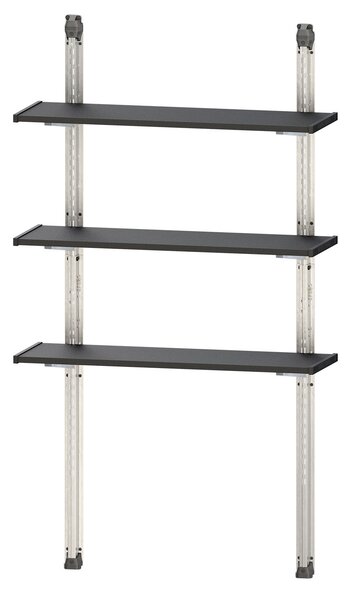 Scaffalatura 3 Ripiani per Casetta da Giardino 97x30 cm Altezza Regolabile Struttura in Metallo Keter Shelving Kit 100