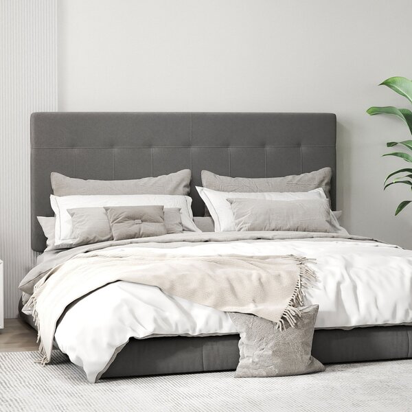 HOMCOM Testiera Regolabile su 3 Livelli, Testiera con Gambe in Metallo, Effetto Velluto, per Camera, 140x10x106/116/126 cm, Grigio | Aosom Italy