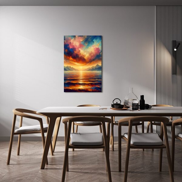 Quadro su tela – Cielo colorato sulle montagne