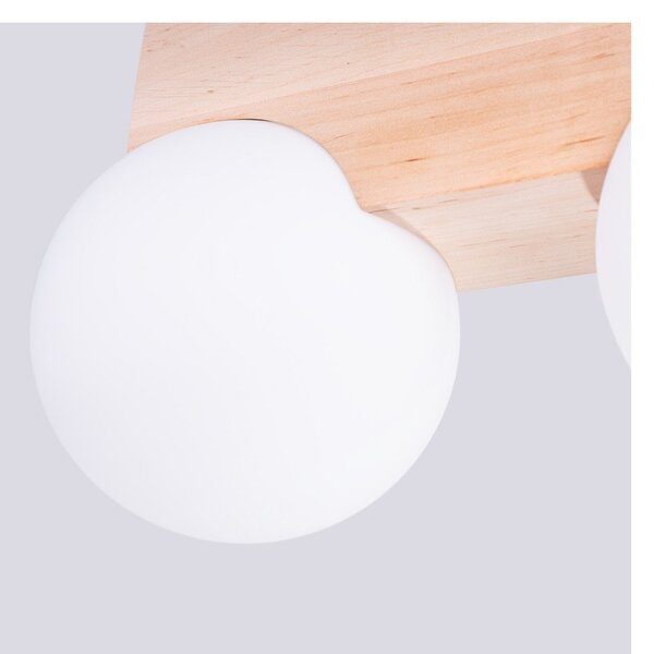 Plafoniera bianca/di colore naturale con paralume in vetro ø 12 cm Solum – Sollux