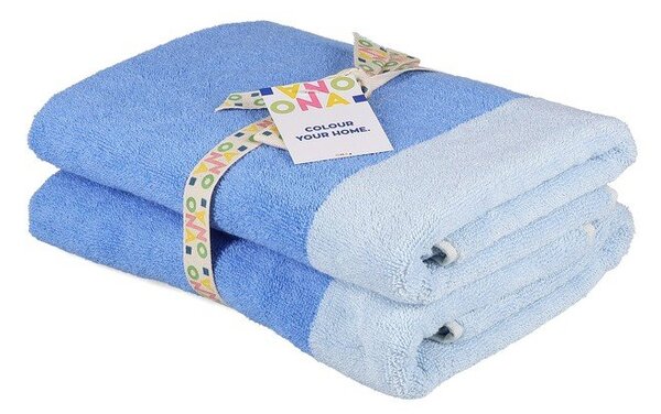 Set di asciugamani tipo terry blu in cotone 2 pz 50x100 cm Pixie – ONA