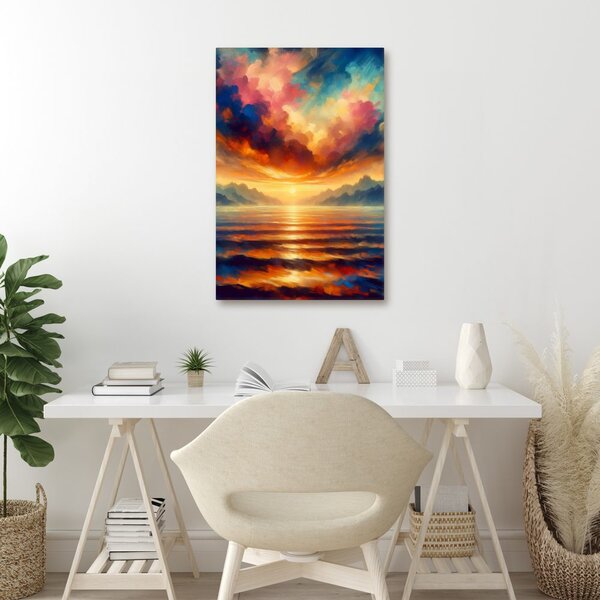 Quadro su tela – Cielo colorato sulle montagne