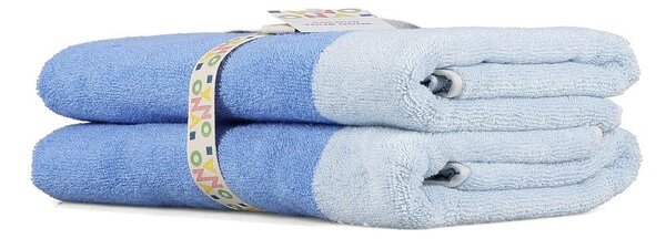 Set di asciugamani tipo terry blu in cotone 2 pz 50x100 cm Pixie – ONA