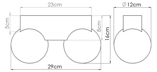 Plafoniera bianca/di colore naturale con paralume in vetro ø 12 cm Solum – Sollux