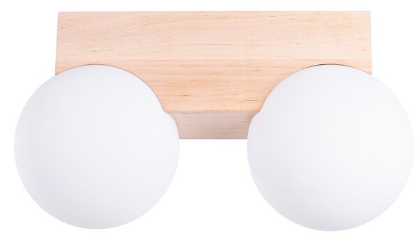 Plafoniera bianca/di colore naturale con paralume in vetro ø 12 cm Solum – Sollux