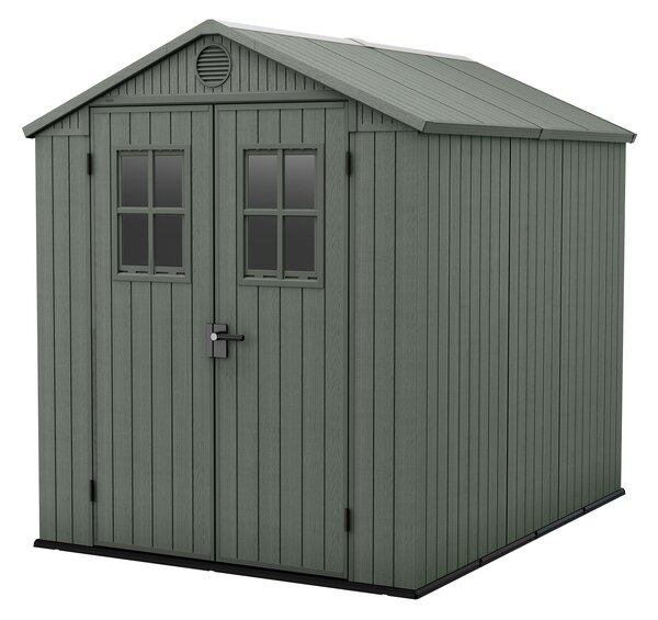 Casetta da Giardino Porta Attrezzi 190x244x221 cmin Evotech+ Keter Darwin 6x8 Verde