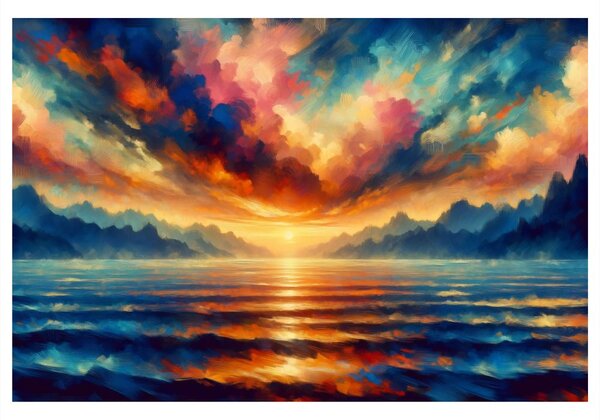 Quadro su tela – Tramonto sull'oceano