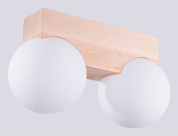 Plafoniera bianca/di colore naturale con paralume in vetro ø 12 cm Solum – Sollux