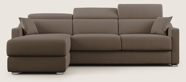 Amber divano letto angolare in tessuto smacchiabile T05 marrone