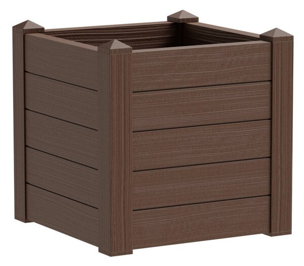 Fioriera da Giardino 42x42x40 cm in Polipropilene Trama 001 Moka Marrone Scuro