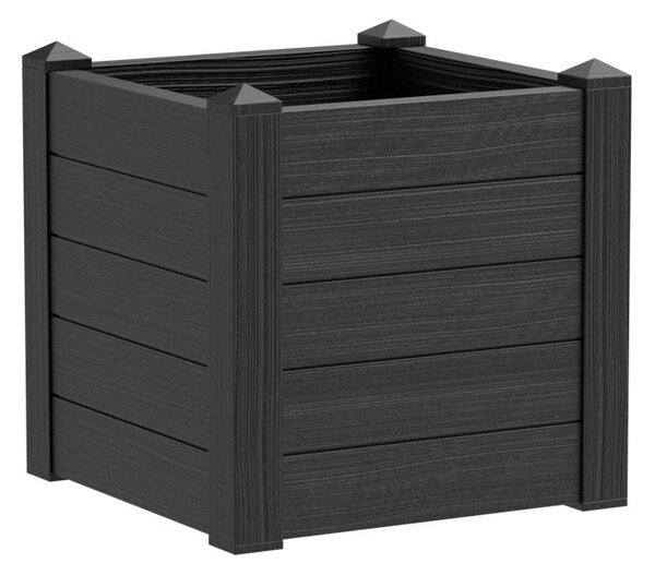 Fioriera da Giardino 42x42x40 cm in Polipropilene Trama 001 Ash Antracite