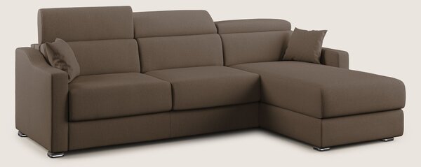 Amber divano letto angolare in tessuto smacchiabile T05 marrone